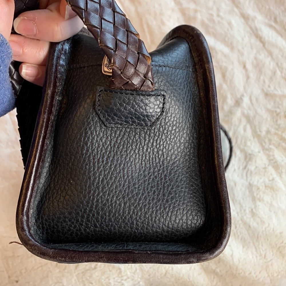 Brighton Black and Brown Leather Rectangle Bag - Picture 7 of 12
